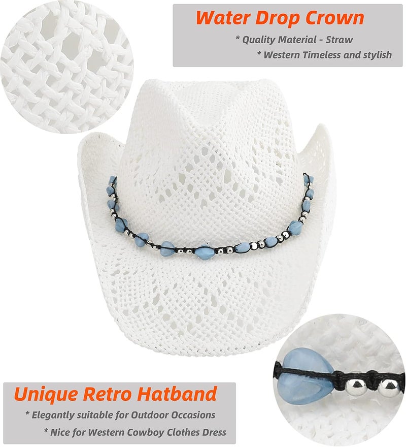 Pro Celia Men Women Cowgirl Straw Western Cowboy Hat - Image 5